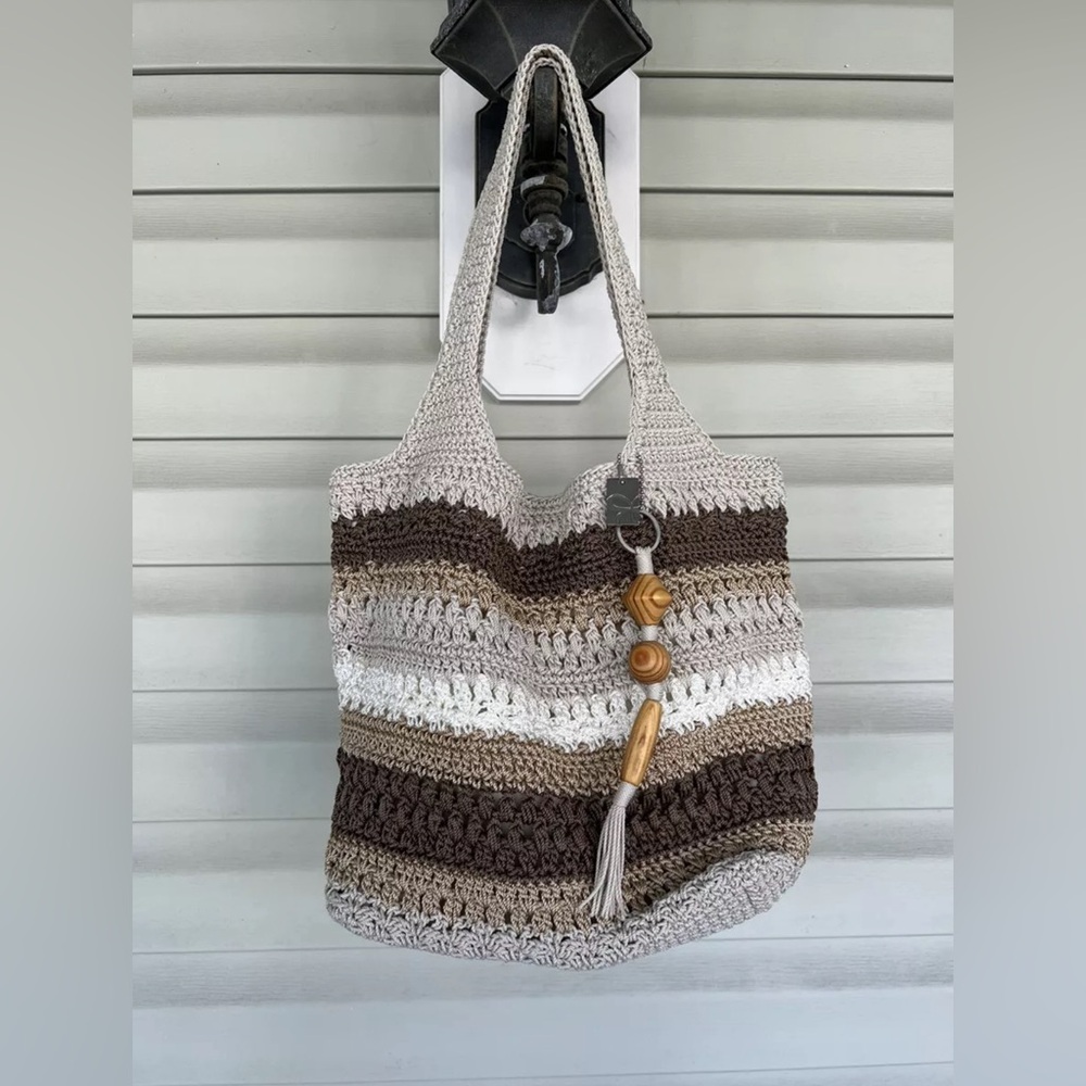 LINA Crochet MULTI COLOR Lined Shoulder Bag Boho